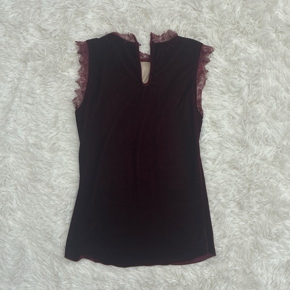 BKE Boutique Velvet Tank Top In Windsor Wine Whimsygoth Witchy Grunge Cottage - Picture 2 of 6